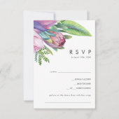 Colorful Tropical Floral Peach Song Request RSVP Kaartje (Voorkant)