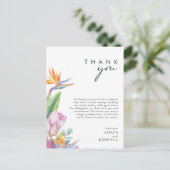 Colorful Tropical Floral Reception Hartelijk dank Briefkaart (Staand voorkant)