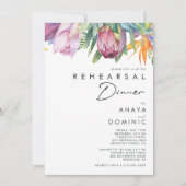 Colorful Tropical Floral Rehearsal Dinner Kaart (Voorkant)