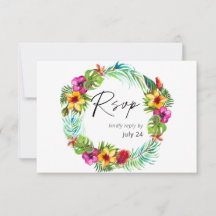 Colorful Tropical Floral w Meal RSVP