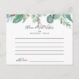 Colorful Tropical Floral Weddenschap Card Briefkaart