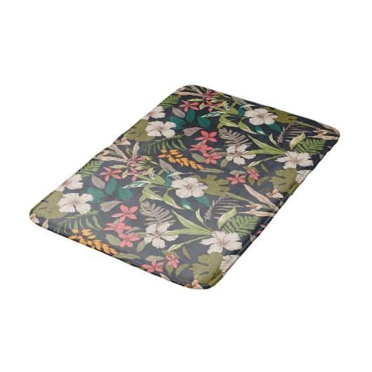 Colorful Tropical Flower Pattern Badmat (Gekanteld)