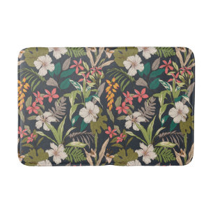 Colorful Tropical Flower Pattern Badmat