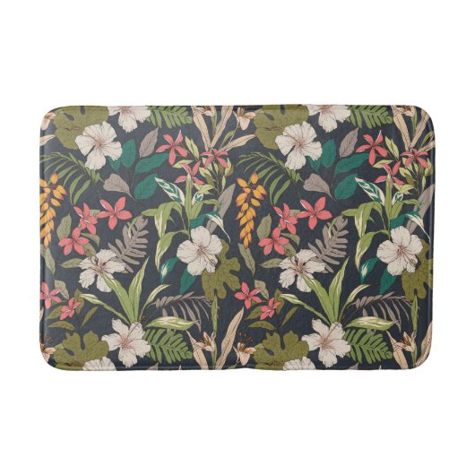 Colorful Tropical Flower Pattern Badmat (Voorkant)