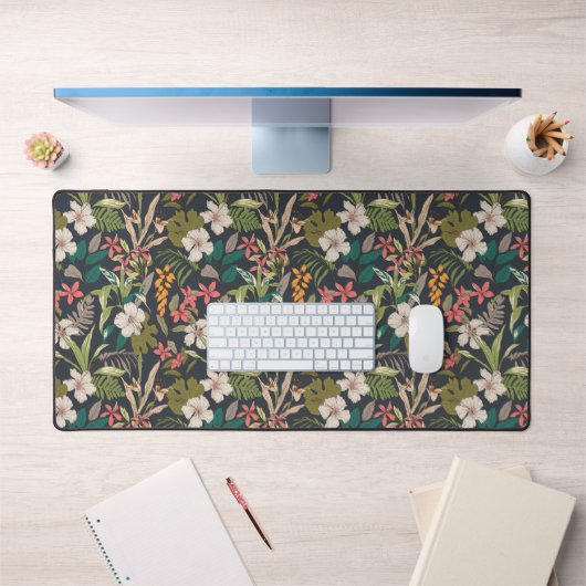 Colorful Tropical Flower Pattern Bureaumat (Kantoor 1)