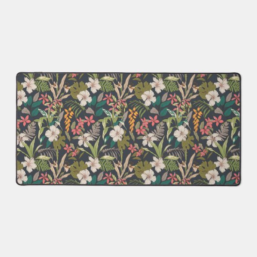 Colorful Tropical Flower Pattern Bureaumat (Voorkant)