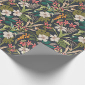 Colorful Tropical Flower Pattern Cadeaupapier (Hoek)