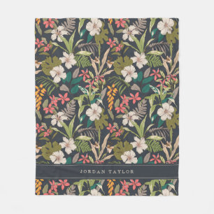 Colorful Tropical Flower Pattern Fleece Deken