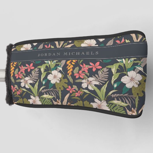 Colorful Tropical Flower Pattern Golfheadcover (Voorkant)