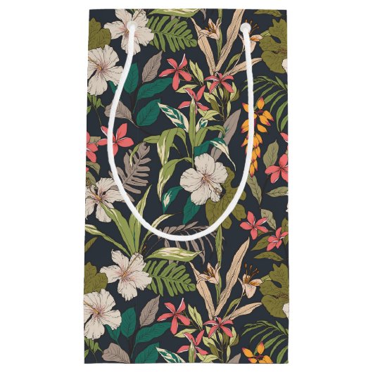 Colorful Tropical Flower Pattern Klein Cadeauzakje (Voorkant)