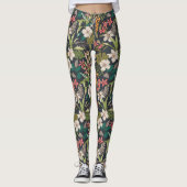 Colorful Tropical Flower Pattern Leggings (Voorkant)