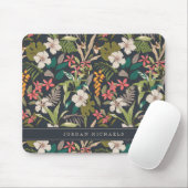Colorful Tropical Flower Pattern Muismat (Met muis)