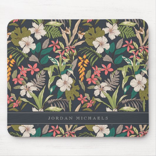 Colorful Tropical Flower Pattern Muismat (Voorkant)