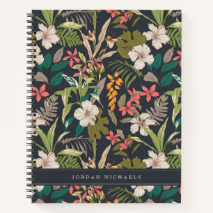 Colorful Tropical Flower Pattern Notitieboek