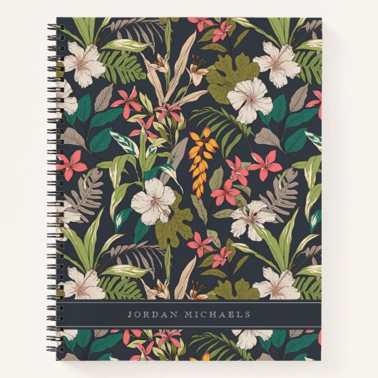 Colorful Tropical Flower Pattern Notitieboek (Voorkant)