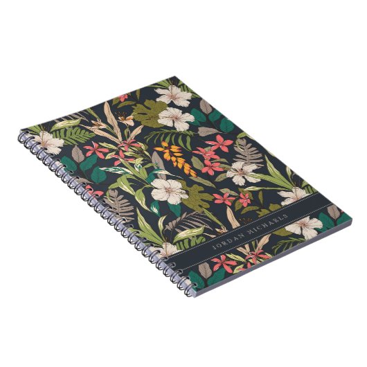 Colorful Tropical Flower Pattern Notitieboek (Rechterzijde)