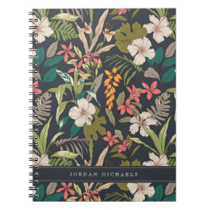 Colorful Tropical Flower Pattern Notitieboek