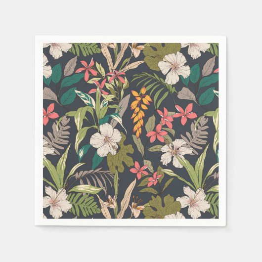 Colorful Tropical Flower Pattern Servet (Voorkant)
