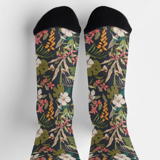 Colorful Tropical Flower Pattern Sokken (Top)