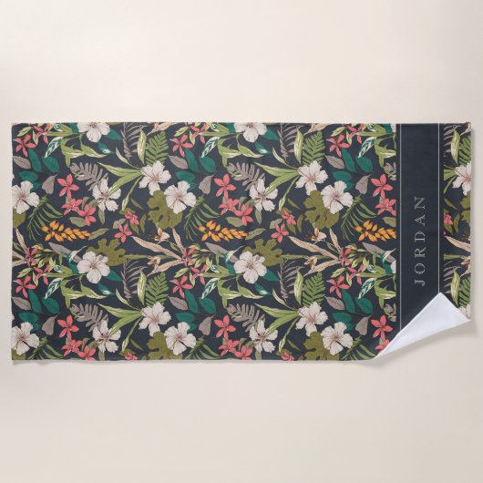 Colorful Tropical Flower Pattern Strandlaken (Voorkant)