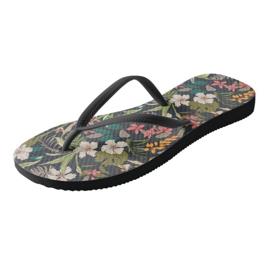 Colorful Tropical Flower Pattern Teenslippers (Schuin)