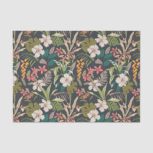 Colorful Tropical Flower Pattern Tissuepapier