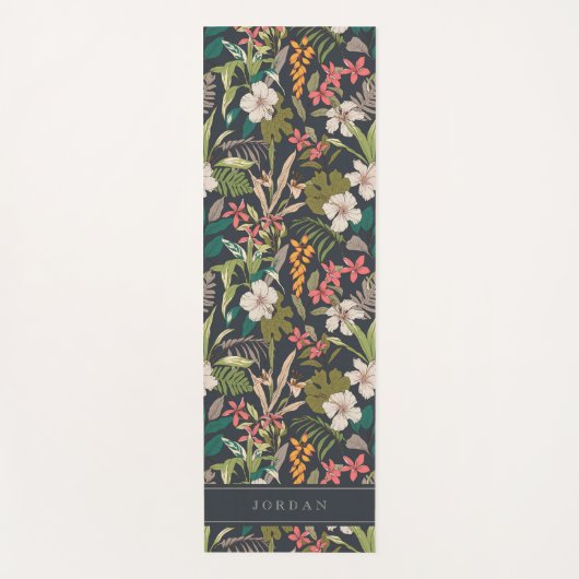 Colorful Tropical Flower Pattern Yogamat (Voorkant)