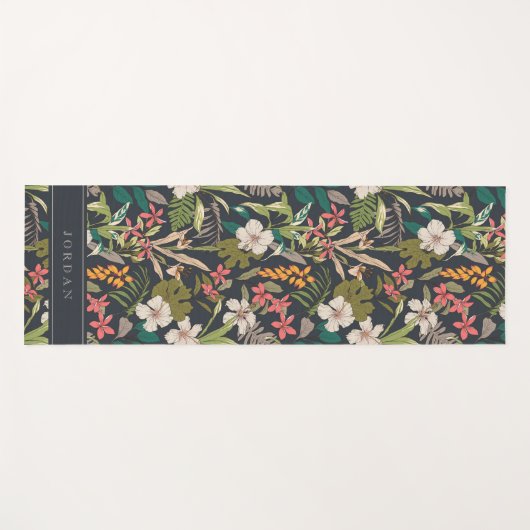 Colorful Tropical Flower Pattern Yogamat (Voorkant (horizontaal))