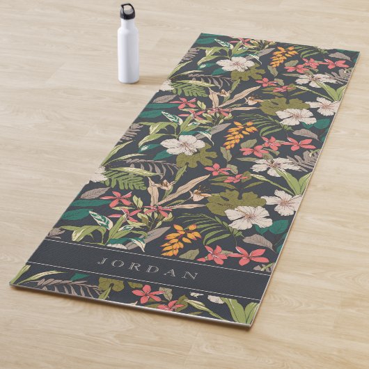 Colorful Tropical Flower Pattern Yogamat (In situ)