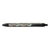 Colorful Tropical Flower Pattern Zwarte Inkt Pen (Achterkant)