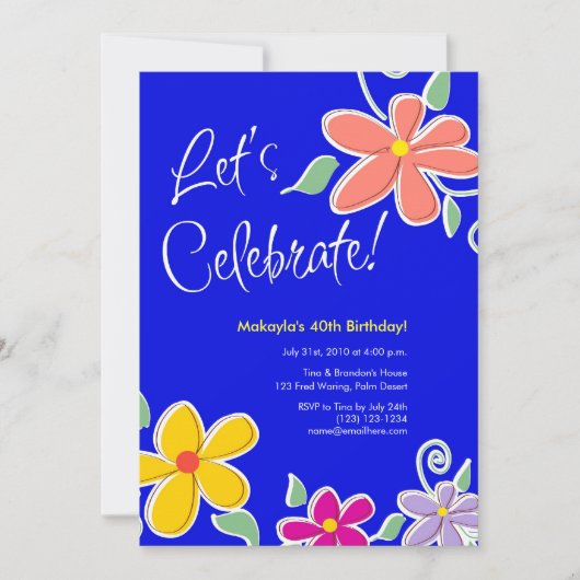 Colorful Tropical Flowers 5x7 Uitnodigingen (Voorkant)