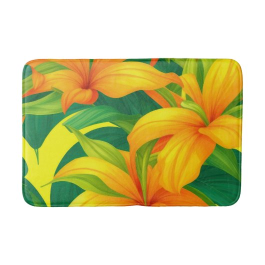 Colorful Tropical Flowers Badmat (Voorkant)