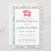 Colorful Tropical Flowers Bohemian Birthday Kaart (Voorkant)