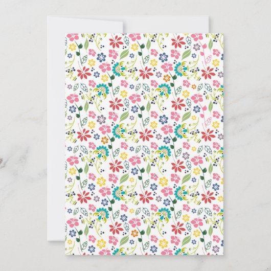 Colorful Tropical Flowers Bohemian Birthday Kaart (Achterkant)