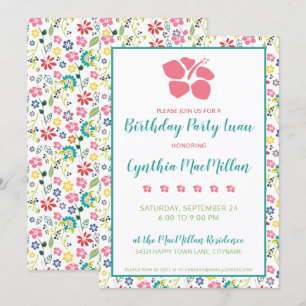 Colorful Tropical Flowers Bohemian Birthday Kaart