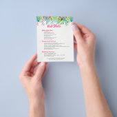 Colorful Tropical Flowers Border Price List Flyer (Hand)