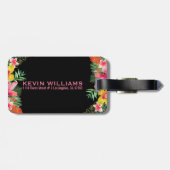 Colorful Tropical Flowers Bouquet Bagagelabel (Achterkant horizontaal)