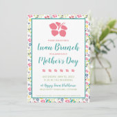 Colorful Tropical Flowers Brunch Luau Moederdag Kaart (Staand voorkant)