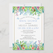 Colorful Tropical Flowers Gold Accent Kaart (Voorkant)