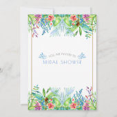 Colorful Tropical Flowers Gold Accent Kaart (Achterkant)