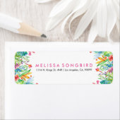 Colorful Tropical Flowers Lijst Etiket (Insitu)