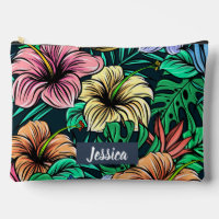 Colorful Tropical Flowers Modern Personalized