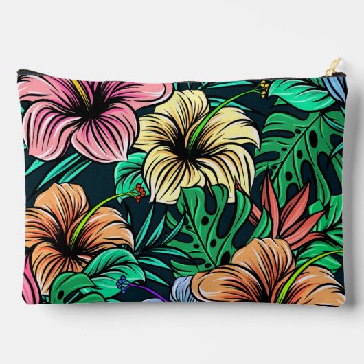 Colorful Tropical Flowers Modern Personalized Etui (Achterkant)