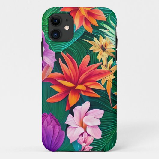 Colorful Tropical Flowers Patroon Case-Mate iPhone Case (Achterkant)