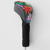 Colorful Tropical Flowers Patroon Golfheadcover (Schuin)
