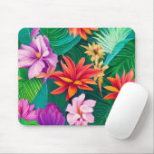 Colorful Tropical Flowers Patroon Muismat (Met muis)