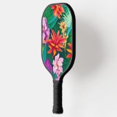Colorful Tropical Flowers Patroon Pickleball Paddle (Links)
