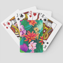 Colorful Tropical Flowers Patroon Pokerkaarten