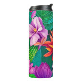 Colorful Tropical Flowers Patroon Thermosbeker (Gedraaid links)