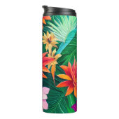 Colorful Tropical Flowers Patroon Thermosbeker (Geroteerd rechts)